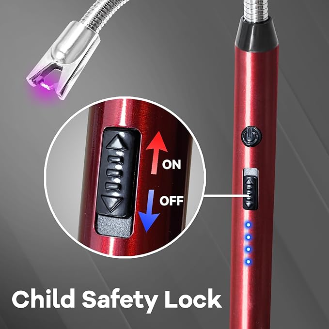 4 Pack Candle Lighter Electric Rechargeable Arc Windproof Lighters Flexible Neck Long Rotate 360 Plasma Lighter USB Flameless Lighters Candles Grill BBQ