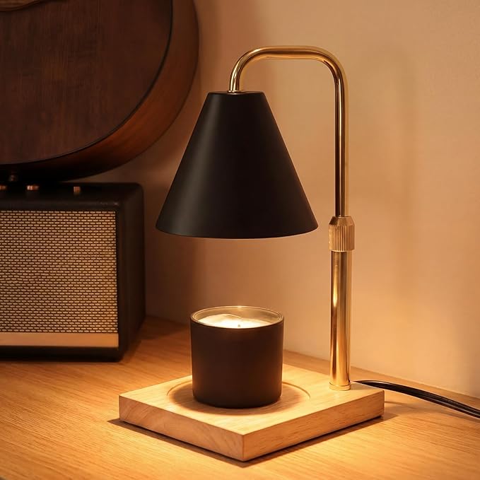 Candle Warmer Lamp with Timer - Gifts for Mom Grandma, Birthday Gifts for Women, Mothers Days Gifts, House Warming Gifts New Home Decor, Dimmable Wax Melt Black