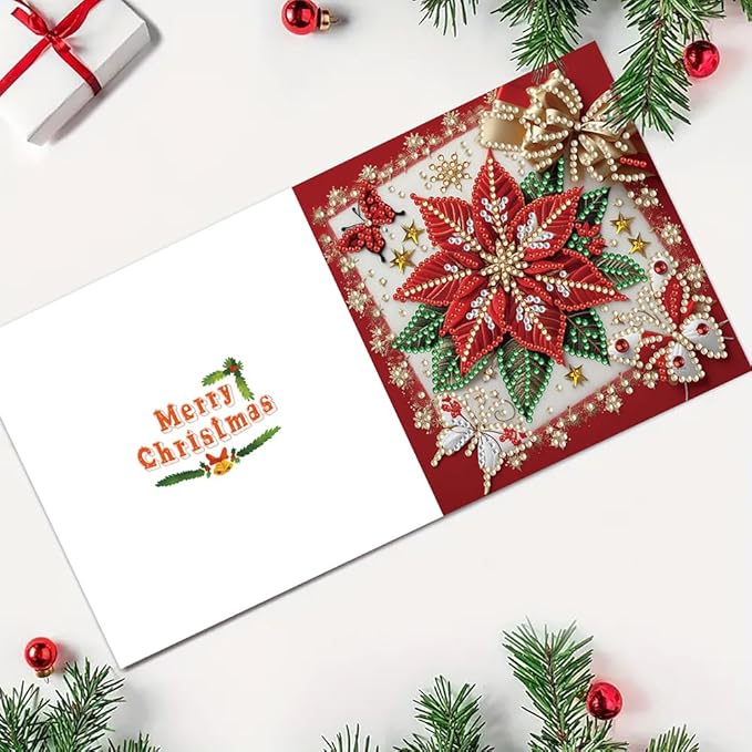 6PCS Xmas Atmosphere DIY Art Greeting Cards Congratulations Cards for Home Wall Decor and Office Display Perfect DIY Craft Gift for Adults and Kids