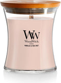 WoodWick Vanilla & Sea Salt Gifts for Women and Men, 9.7 oz Medium Hourglass Candle with Crackling Wick