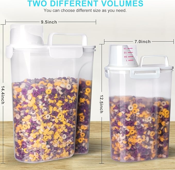 Rice Airtight Dry Food Storage Containers 10Lbs, BPA Free Plastic Storage Bin Dispenser with Pourable Spout, Portable Handle, Kitchen Pantry Organization for Cereal, Flour and Baking Supplies