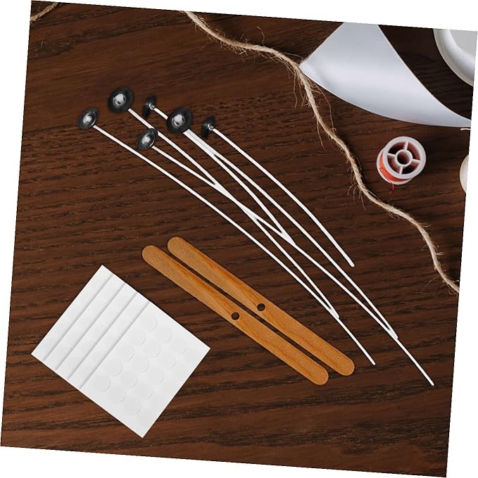 DIY Candle Making Kit with Candle Wicks Wick Stickers and Wooden Holders for Beginners and Home Crafting Projects