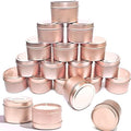 Unixing 16 Pcs Candle Tins for DIY, Storage Tins Container for Candle Making Light Rose Gold Tins (Light Rosegold Candle Tins)