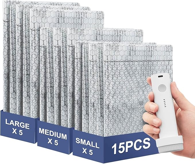Vacuum Storage Bags with Electric Pump, Jumbo Space Saver Vacuum Seal Bags for Clothes, Blankets and Bedding, Storage Bags Vacuum Sealed with Extra Large Compression Design