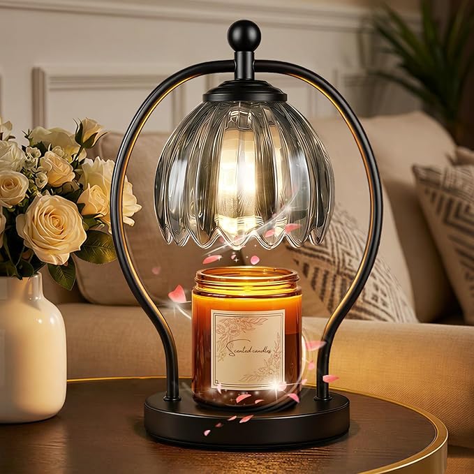 Candle Warmer Lamp, Dimmable Candle Warmer with Timer, Black Vintage Candles Wax Warmers for Jar Candles Christmas Birthday Gifts for Women Mom, New Home Decor for Bedroom Living Room