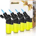 SAMNIU 4 Pack of Mini Torch Lighter, Windproof 45° Rotatable Jet Flame, Multi-Purpose Butane Lighters for Candle, Fireplace, Christmas Party Favors (Gas not Included)