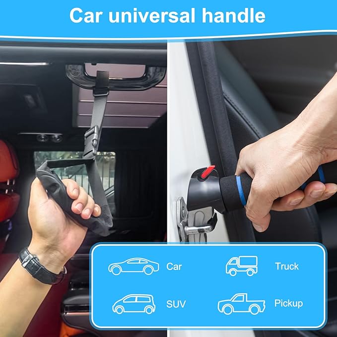 Shouken 3 in 1 Car Door Handle for Elderly-Car Handle Assist - Vehicle Support - Standing Mobility Aid Tool -Door Latch for Seniors