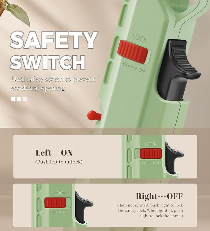 Samniu 4 Pack of Torch Lighter, Windproof Adjustable Jet Flame, with Safety Lock, Long Refillable Butane Torch Lighters for Grill, Camping, Candle, Stove (NO Gas)