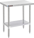 DuraSteel 30x36 Stainless Steel Work Table - NSF Commercial Prep Metal Table - Outdoor Pizza Oven Stand w/Under Shelf - Kitchen Island Laundry Utility Garage Microwave Stand Large Rolling Storage Cart