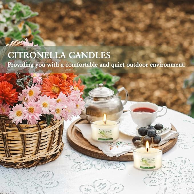 40 Pack 1.5oz Citronella Candles Bulk, Small Soy Wax Candles Bulk, Mini Portable Candles for Outdoor Patio Yard Home Wedding Party Camping Travel