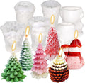6PCS Christmas Candle Molds - Pine Cone/Snowman Shapes, Resin & Wax Silicone Molds Kit