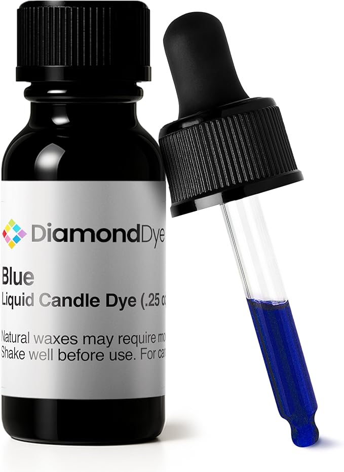 Blue Liquid Candle Dye (.25 oz) - Made in the USA - Safe and Easy to Use - Pure and Simple Ingredients - Candle Making Supplies for Soy, Paraffin, Palm or Gel Wax - 10 Vibrant Colors to Choose from