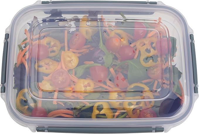 Core Kitchen Nested Food Storage Containers – 8-Piece Set with 4 Airtight Locking Lids – BPA-Free, Stackable, Microwave, Freezer & Dishwasher Safe - Clear