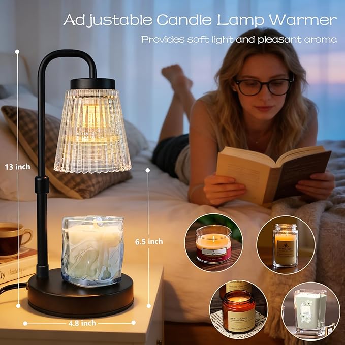 Banbanda Adjustable Candle Warmer Lamp with Timer: Birthday Valentine Galentine Gifts for Women for House Warming Gifts New Home Decor - Wax Melt Warmer for Jar Candles