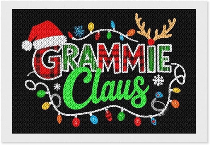 AIVKIEJK Diamond Painting Kits for Adults - Grammie Claus Grandma Christmas Xmas Painting DIY 5D Full Drill Diamond Dots Paintings with Diamonds Gem Art and Crafts Home Decor 8"x12"