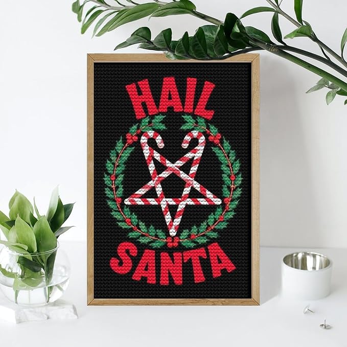 AIVKIEJK Diamond Painting Kits for Adults - Hail Santa Christmas Painting DIY 5D Full Drill Diamond Dots Paintings with Diamonds Gem Art and Crafts Home Decor 8"x12"
