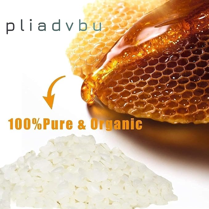 Pliadvbu White Beeswax Pellets, 5 LB （80 OZ） Bulk Beeswax Beads for Candle Making for DIY Projects Soap Making Supplies