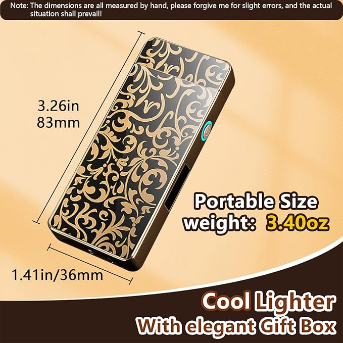 Big Flame Electric Lighter Plasma Lighters Cool Lighters with LED Battery Indicator, Windproof Arc Lighter, Butane for Man & Woman(Bloom)