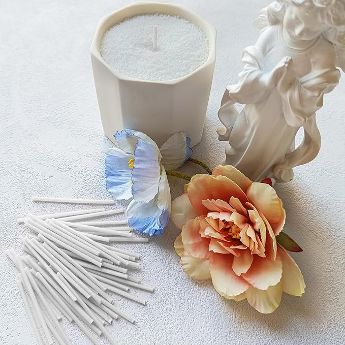 Pearled Candle Wick 2.2 Inch White Cotton Wicks 100-Pack - Premium Metal-Free & Lead-Free Candle Wicks for Candle Making