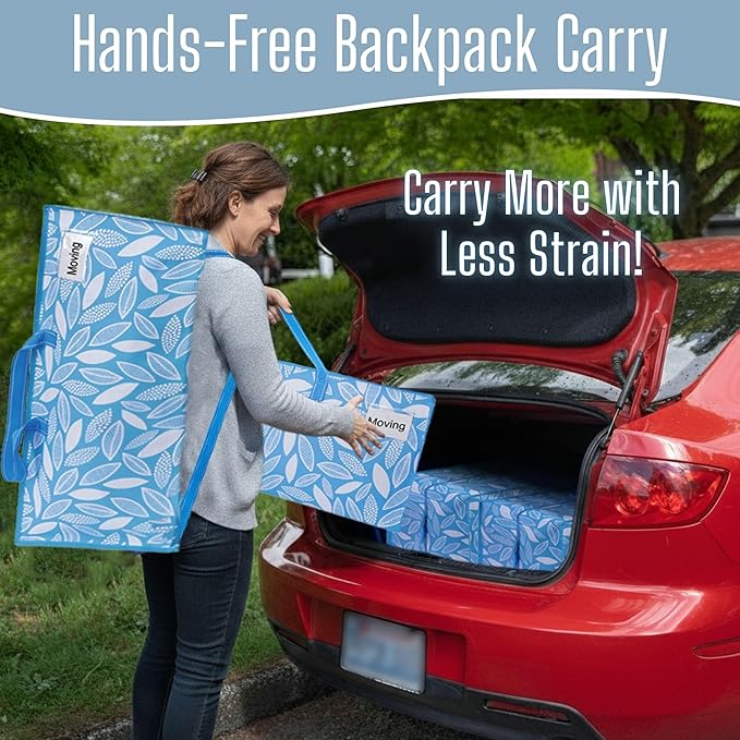 VENO 8 Pack Heavy Duty Moving Bags with Backpack Straps, Zippers & Handles, Extra Large Packing Bags for College Dorm Essentials, Moving Supplies Alternative to Cardboard Moving Boxes