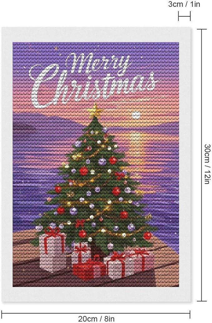 AIVKIEJK Diamond Painting Kits for Adults - Merry Christmas Coastal Winter Beach Painting DIY 5D Full Drill Diamond Dots Paintings with Diamonds Gem Art and Crafts Home Decor 8"x12"