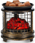 MOAFINA Bronze Grid Campfire Wax Melt Warmer with Timer, 3D LED Fire Effect 4-in-1 Electric Wax Warmer for Scented Wax, Home/Bedroom/Office Gifts & Decor