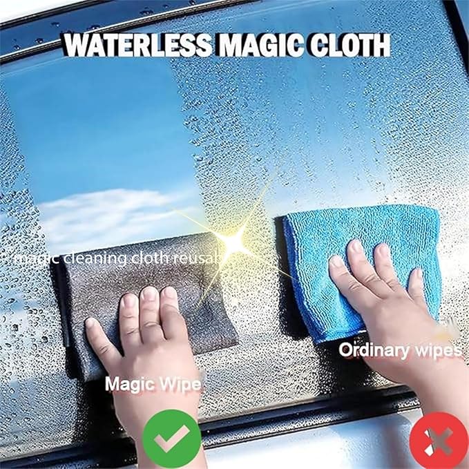 Magic Cleaning Cloth, Microfiber Cleaning Cloth, Reusable, Lint Free, Streak Free, Absorbent & Machine Washable Multipurpose for Cars, Windows, Glass, Mirrors & Kitchen (11.8×11.8in, 5pcs)