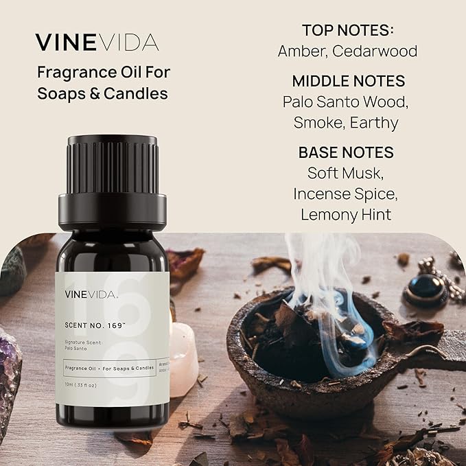 VINEVIDA [10 ml] Palo Santo; Fragrance Oil for Candle Making and Soap Making - Premium Candle Scents for Soy Candles