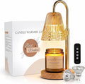 Candle Warmer Lamp with Timer and Dimmer, Adjustable Height Jar Candle Wax Warmer, Flameless Halogen Heat, 2 Replacement Bulbs, Gifts for Women Mom, Living Room Bedroom Decor