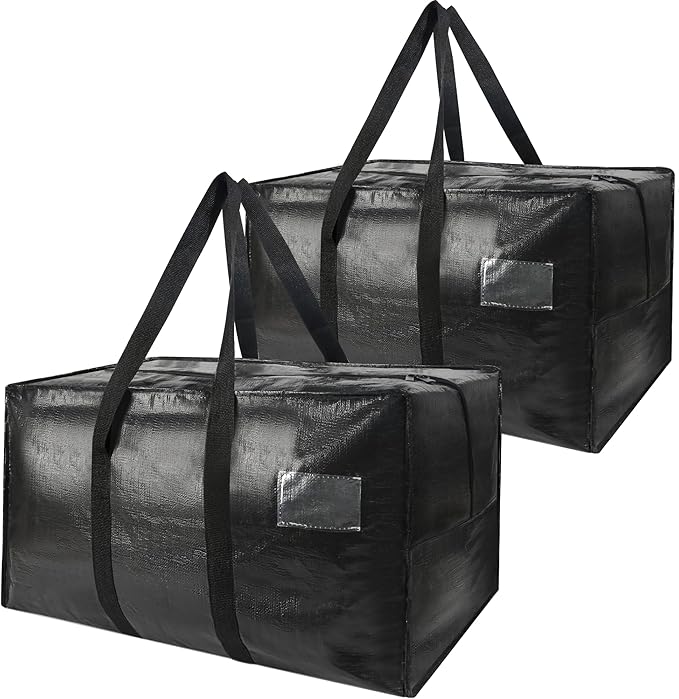 Heavy Duty Extra Large Moving Bags,149 Gallon Jumbo Packing Bags,Huge Moving Storage Bags with Strong Zippers & Carrying Handles,Reusable Big Moving Storage Bags for College Dorm Travel 2Pack