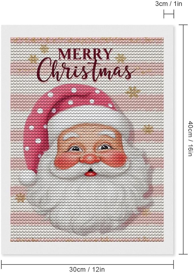 AIVKIEJK Diamond Painting Kits for Adults - Merry Christmas Santa Painting DIY 5D Full Drill Diamond Dots Paintings with Diamonds Gem Art and Crafts Home Decor 12"x16"