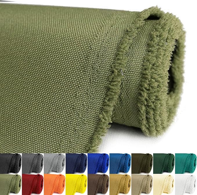 Waterproof Canvas Fabric by The Yard 58inch 600D Upholstery Material Polyester Fabric Outdoor Water Resistant Fabric for Sewing Chair Patio Cushion Purse Bag Interior, 12 Yard Olive Green