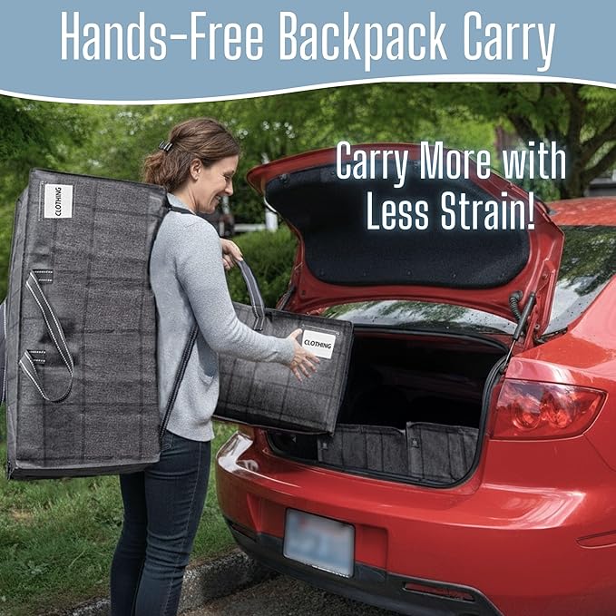 VENO 6 Pack Heavy Duty Moving Bags with Backpack Straps, Zippers & Handles, Extra Large Packing Bags for College Dorm Essentials, Moving Supplies Alternative to Cardboard Moving Boxes