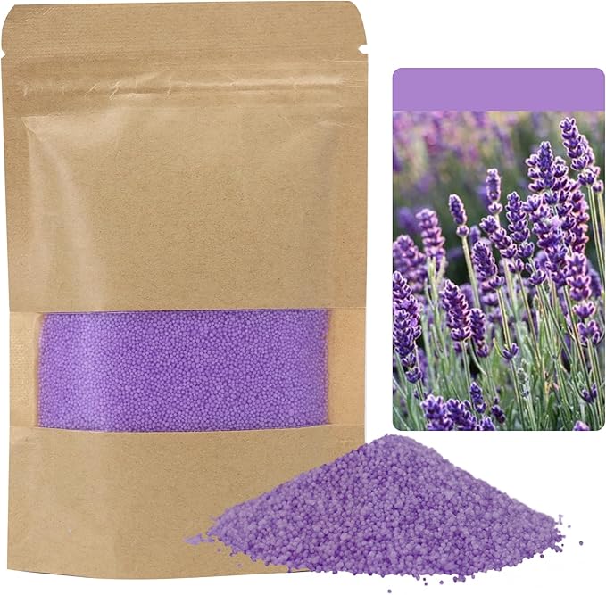 Monivi Scented Candle Sand with Wicks 1.1lb Purple Pearled Candle Beads Sand Candles with Wicks for Mothers Day Gift 85 Burn Hours Refillable Candle Wax for DIY Candle Making(Scented Lavender)