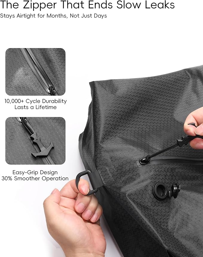 Travel Vacuum Bags with Wireless Pump, Reusable Vacuum Compression Bags for Suitcase, Space Saver for Luggage, Airtight & Waterproof, Perfect for Frequent Travelers & Business Trips (1-Pack)
