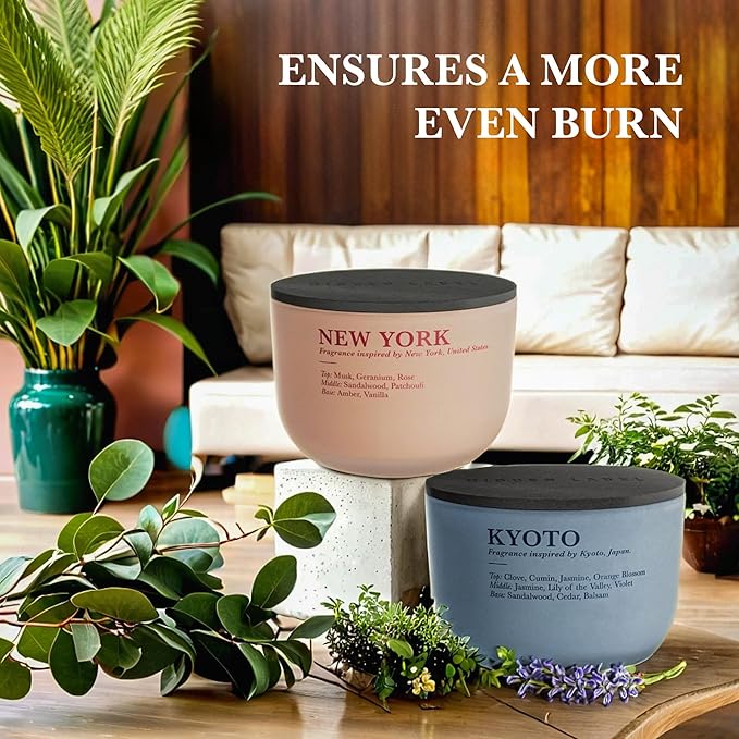 Amber Musk Scetned Candles, 3 Wick Natural Candles Non Toxic for Home Scented, 16 oz Aromatherapy Candle Long-Lasting Clean Burn Gift-Ready for Autumn Hosting | Seasonal Home Décor