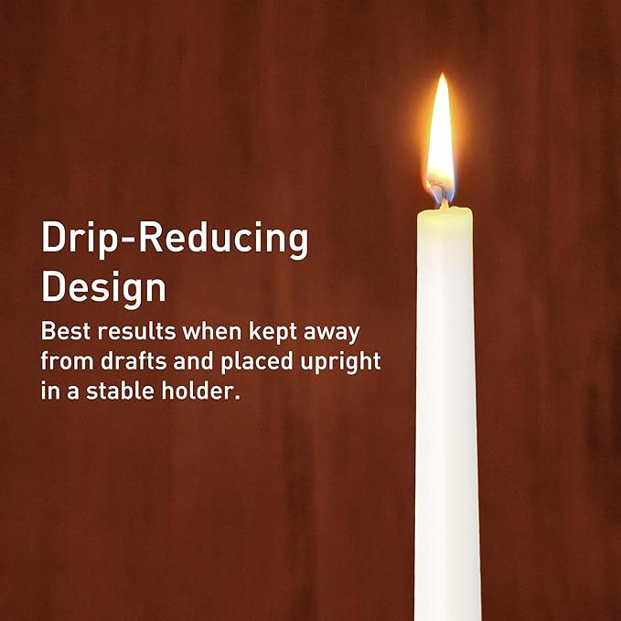 Viyffo Taper Candles, 12 Inch, 20 Pack, White – Unscented, Dripless & Smokeless Design, Up to 8-Hour Burn – Tall Candlesticks for Wedding, Dinner & Home Decor