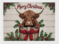 AIVKIEJK Diamond Painting Kits for Adults - Highland Cow Merry Christmas Painting DIY 5D Full Drill Diamond Dots Paintings with Diamonds Gem Art and Crafts Home Decor 12"x16"
