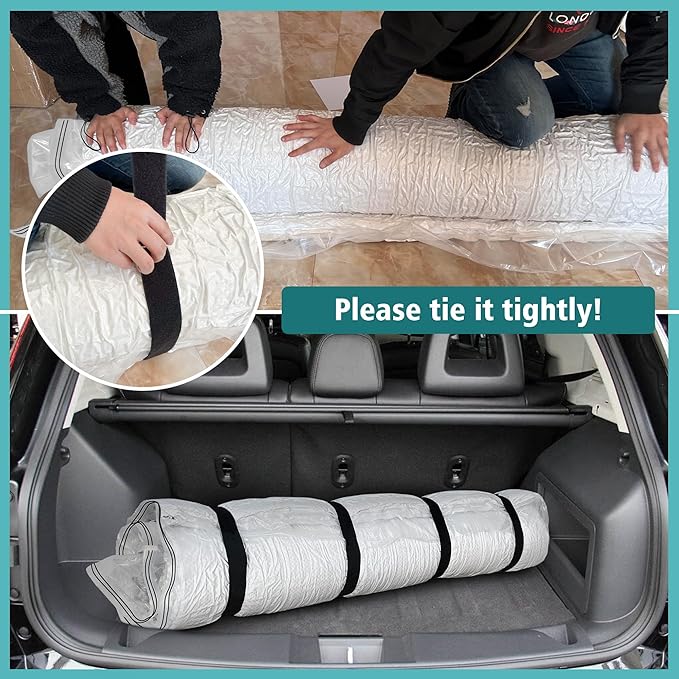 Queen/Full Mattress Vacuum Bag for Moving and Storage, Memory Foam Latex Mattress Storage Bags Full Queen Size for Mattress up to 14 Inches