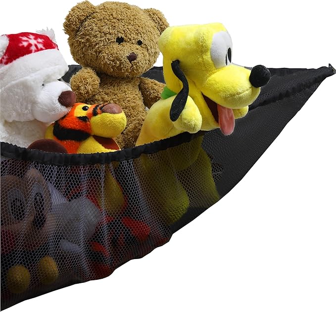 Simple Houseware 2 Pack Stuffed Animal Toy Hammock Net, Corner Wall Storage for Kids Room, Black