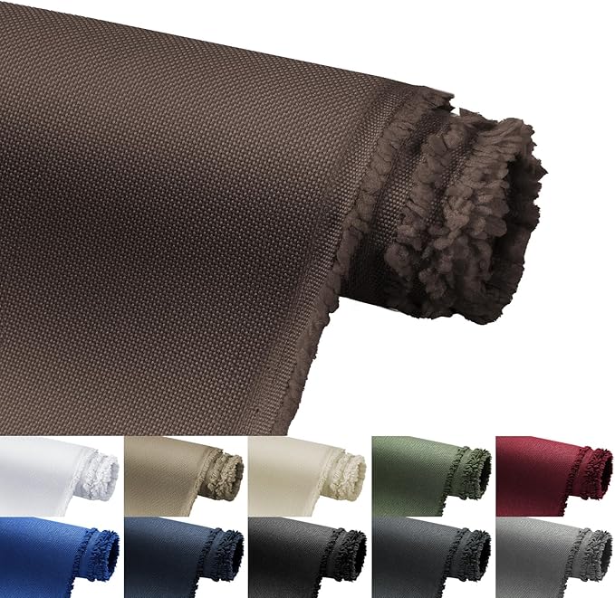 Waterproof Marine Canvas Fabric by The Yard 58" W 600D PVC Backing Water-Resistant Polyester Fabric Upholstery Material for Outdoor Indoor Marine Awning Tent Boat Furniture Cover, 8 Yards Dark Brown