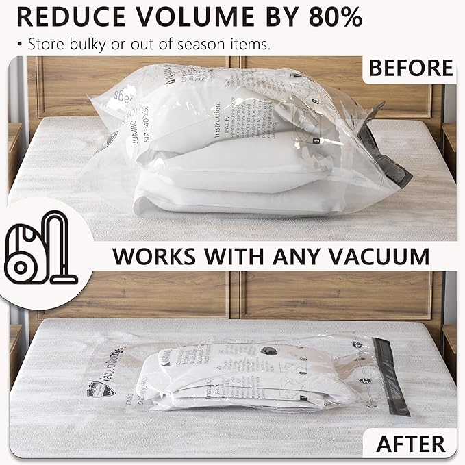 Vacuum Storage Bags with Electric Pump, Compression Packing Bags for Travel Luggage, Space Saver for Clothing Clothes Bedding Blankets Pillows, 10 Large