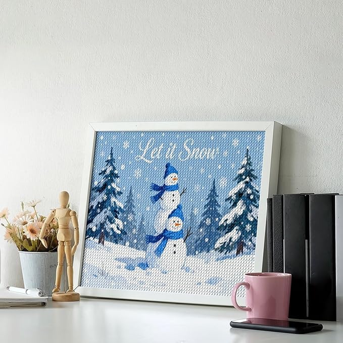 AIVKIEJK Diamond Painting Kits for Adults - Merry Christmas Snowman Winter Painting DIY 5D Full Drill Diamond Dots Paintings with Diamonds Gem Art and Crafts Home Decor 16"x20"