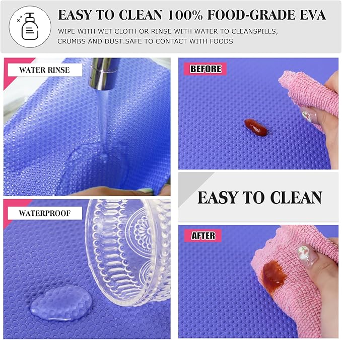 Daixer 20Pcs Refrigerator Liners, Washable Fridge Liner Shelf Mats Refrigerator Pads for Cupboard Cabinet Drawer Home Kitchen Accessories Organization (Purple)