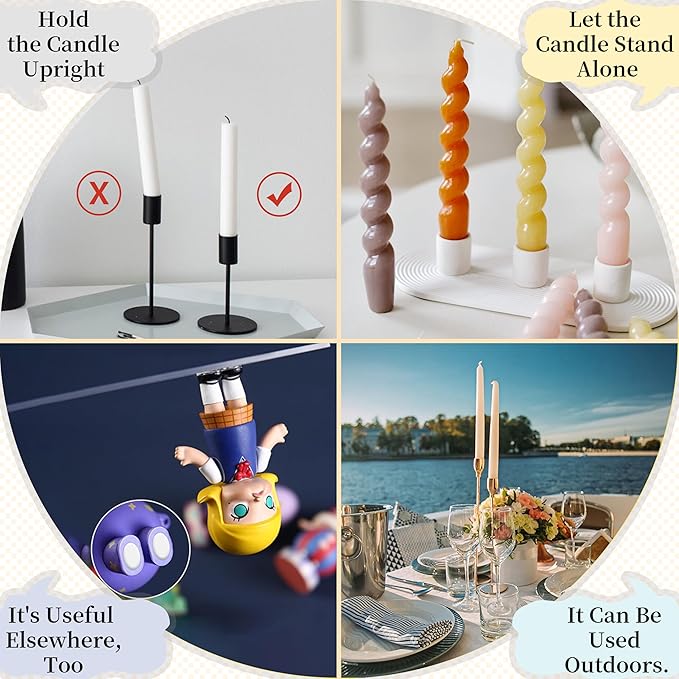 Candle Sticky Dots-Pink Candles Accessories-Wax Dots Adapter-Candle Adhesive (Set of 24 Dots)