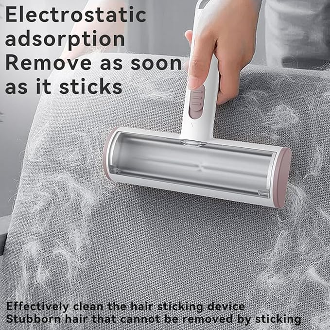 Pet Hair Remover, Lint Brush - Reusable Lint Roller for Cat & Dog Hair on Couch, Carpet, Rugs & Bedding - Portable, Eco-Friendly, No Need for Lint Roller Refills (Brown & White)