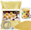 Sukh Gold Snow Pearled-Candles with Wicks - DIY Candle Sand,Sand Wax with Wicks,Wax,Refillable for Making,Weddings,Partie (Gold)