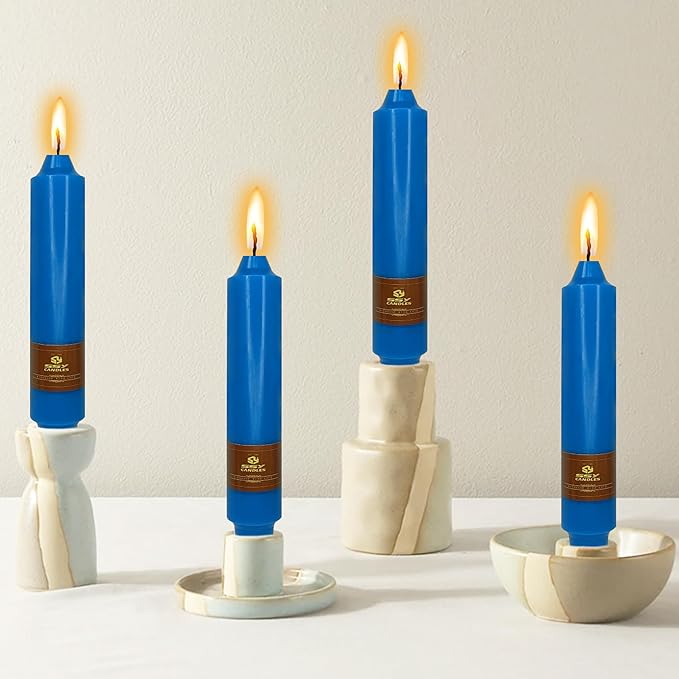 4 PCS Dark Blue Taper Candles 7 inch Short Taper Candle Unscented Candlesticks Smokeless Candle Sticks for Dinner Wedding Home Decoration Candles
