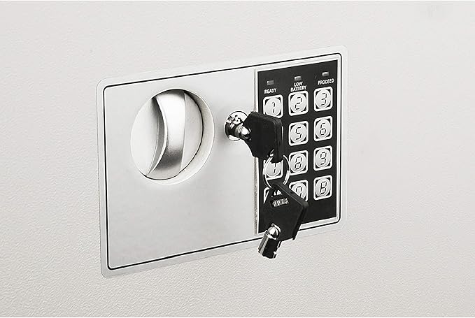 In-Wall Safe with Keypad and 2 Manual Override Keys - Protect Money, Jewelry, and Passports at Home or Business by Paragon Safes (White)