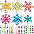 Zonon 24 Pieces Holiday Snowflake Craft Kit Winter DIY Hanging Craft Ornaments Snowflake Kit for Christmas Tree Home Activity Decorations(Bright Colors)